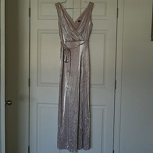 Evening dress pink and silver shimmer